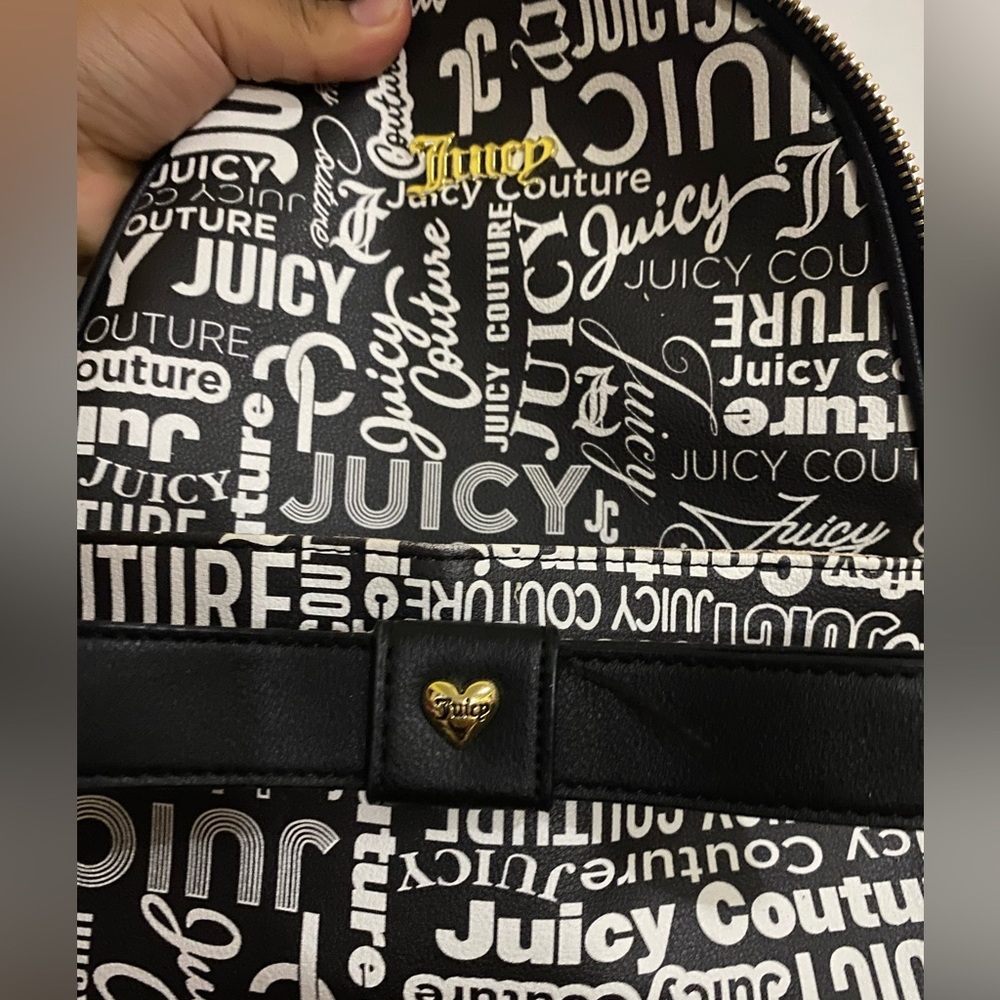 新品＊正規品 Juicy Couture ミニリュック ベロア スエード 黒 Juicy Couture Backpack, Retro Heritage Embroidered Bag